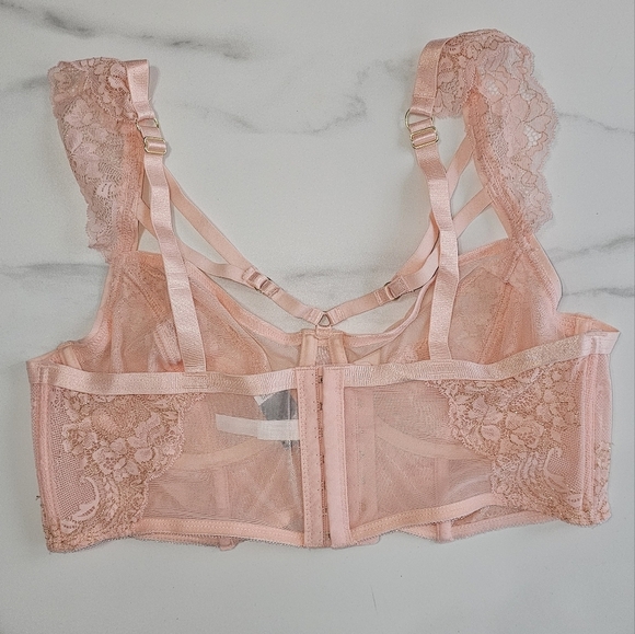 Torrid Pink Bridgerton Vibes Strappy Lurex Lace Underwire Bra - Picture 10 of 12